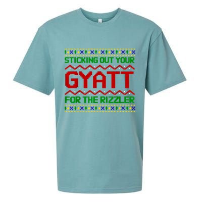 Sticking Out Your Gyatt For The Rizzler Christmas Irony Meme Sueded Cloud Jersey T-Shirt