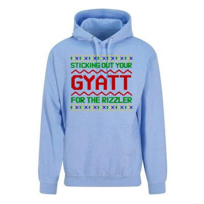 Sticking Out Your Gyatt For The Rizzler Christmas Irony Meme Unisex Surf Hoodie