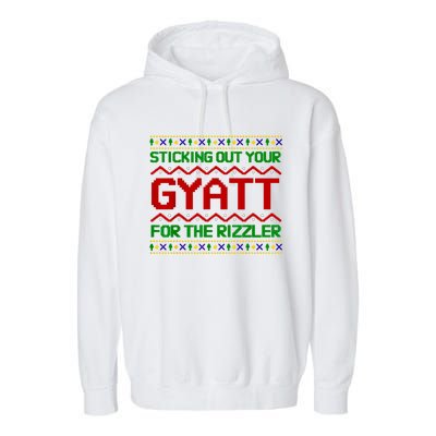 Sticking Out Your Gyatt For The Rizzler Christmas Irony Meme Garment-Dyed Fleece Hoodie