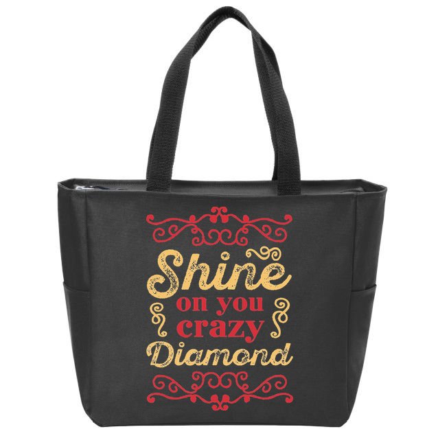 Shine On You Crazy Diamond Graphic Rock Zip Tote Bag