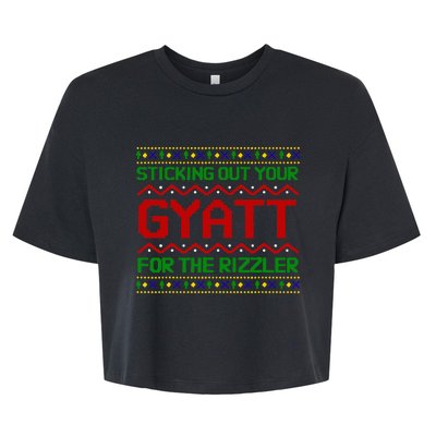 Sticking Out Your Gyatt For The Rizzler Christmas Irony Meme Bella+Canvas Jersey Crop Tee