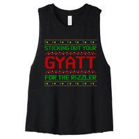 Sticking Out Your Gyatt For The Rizzler Christmas Irony Meme Women's Racerback Cropped Tank