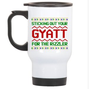 Sticking Out Your Gyatt For The Rizzler Christmas Irony Meme Stainless Steel Travel Mug