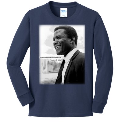 Sidney Poitier 1927 2022 Tribute Quote I Am The Me I Choose To Be Kids Long Sleeve Shirt