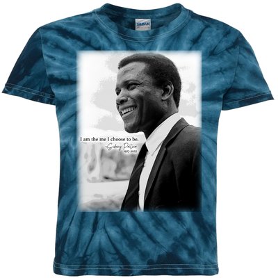 Sidney Poitier 1927 2022 Tribute Quote I Am The Me I Choose To Be Kids Tie-Dye T-Shirt