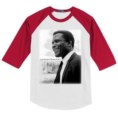 Sidney Poitier 1927 2022 Tribute Quote I Am The Me I Choose To Be Kids Colorblock Raglan Jersey