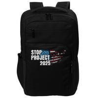 Stop Project 2025 Anti Trump American Flag Impact Tech Backpack