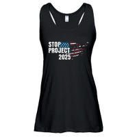 Stop Project 2025 Anti Trump American Flag Ladies Essential Flowy Tank