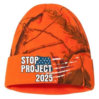 Stop Project 2025 Anti Trump American Flag Kati Licensed 12" Camo Beanie