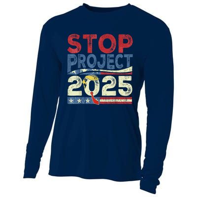 Stop Project 2025 Funny Retro Vintage Cooling Performance Long Sleeve Crew