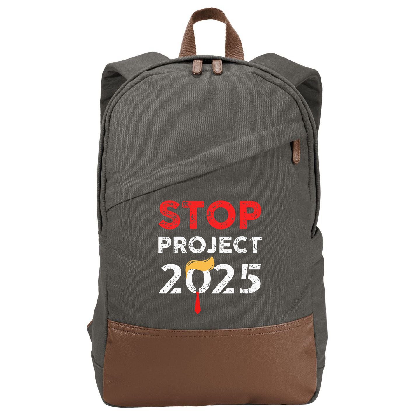 Stop Project 2025 TrumpS Project Anti Trump Cotton Canvas Backpack
