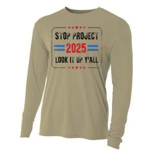 Stop Project 2025 Pro Democracy Anti Trump Election 2024 Cooling Performance Long Sleeve Crew