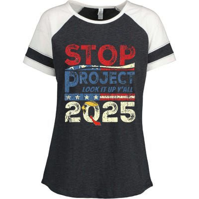 Stop Project 2025 Look It Up Y’All Enza Ladies Jersey Colorblock Tee