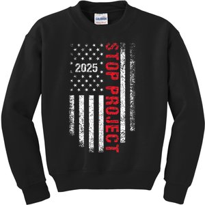 Stop Project 2025 Flag Usa Election 2024 American Flag Cool Kids Sweatshirt