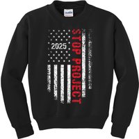 Stop Project 2025 Flag Usa Election 2024 American Flag Cool Kids Sweatshirt