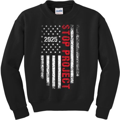 Stop Project 2025 Flag Usa Election 2024 American Flag Cool Kids Sweatshirt