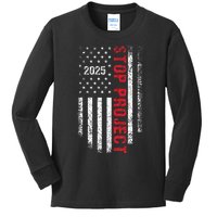 Stop Project 2025 Flag Usa Election 2024 American Flag Cool Kids Long Sleeve Shirt