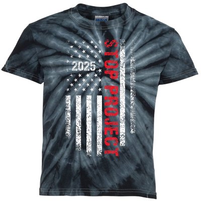 Stop Project 2025 Flag Usa Election 2024 American Flag Cool Kids Tie-Dye T-Shirt