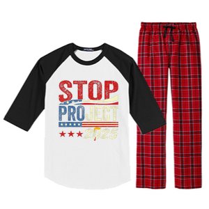 Stop Project 2025 Flag Usa Raglan Sleeve Pajama Set