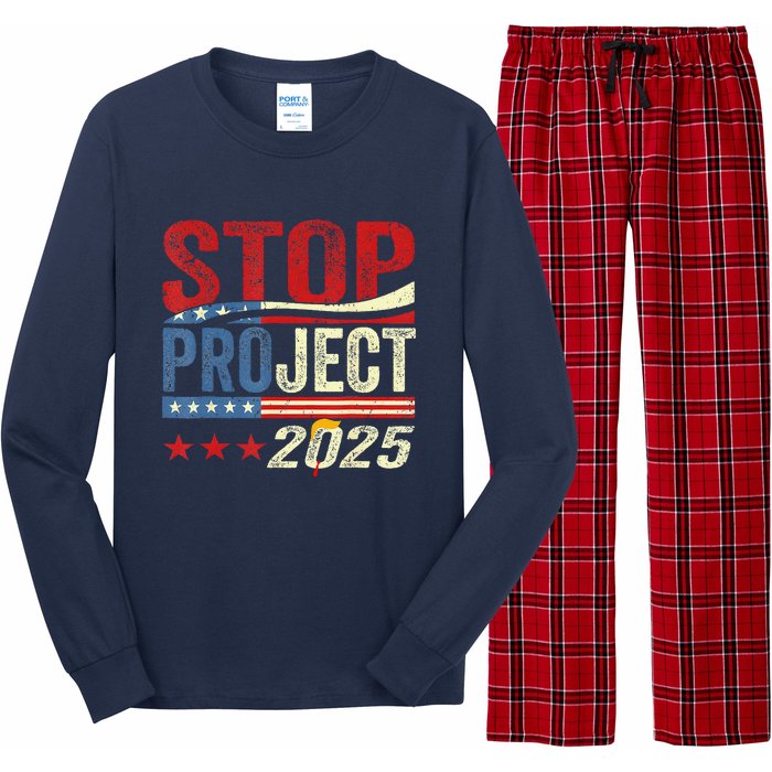 Stop Project 2025 Flag Usa Long Sleeve Pajama Set