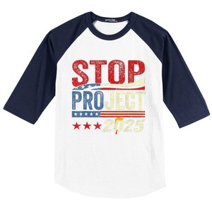 Stop Project 2025 Flag Usa Baseball Sleeve Shirt