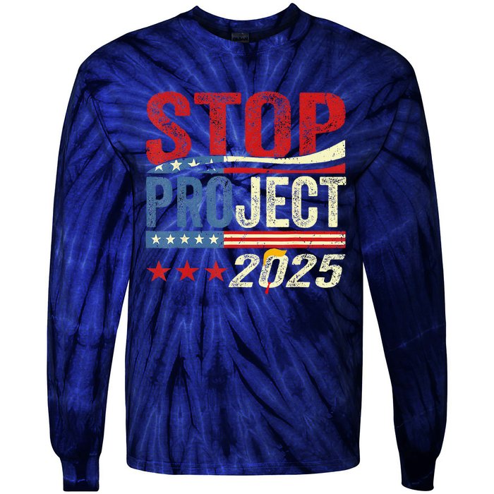 Stop Project 2025 Flag Usa Tie-Dye Long Sleeve Shirt