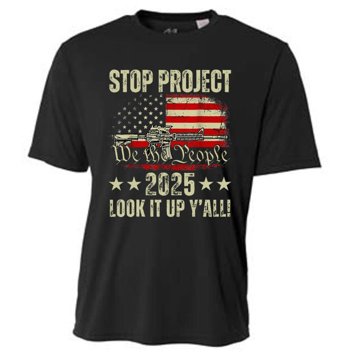 Stop Project 2025 Look It Up Y’All Vintage American Flag Cooling Performance Crew T-Shirt