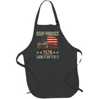 Stop Project 2025 Look It Up Y’All Vintage American Flag Full-Length Apron With Pockets