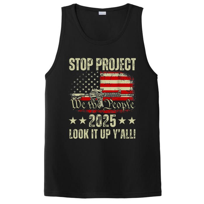 Stop Project 2025 Look It Up Y’All Vintage American Flag PosiCharge Competitor Tank