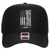 Stop Project 2025 Look It Up Y’All Vintage American Flag High Crown Mesh Back Trucker Hat