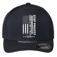 Stop Project 2025 Look It Up Y’All Vintage American Flag Flexfit Unipanel Trucker Cap