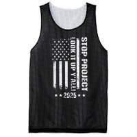 Stop Project 2025 Look It Up Y’All Vintage American Flag Mesh Reversible Basketball Jersey Tank