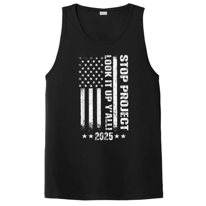 Stop Project 2025 Look It Up Y’All Vintage American Flag PosiCharge Competitor Tank