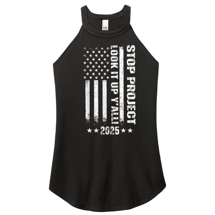 Stop Project 2025 Look It Up Y’All Vintage American Flag Women's Perfect Tri Rocker Tank