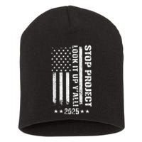 Stop Project 2025 Look It Up Y’All Vintage American Flag Short Acrylic Beanie