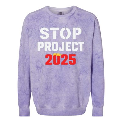 Stop Project 2025 Anti Project 2025 Vote Democrat Harris Colorblast Crewneck Sweatshirt