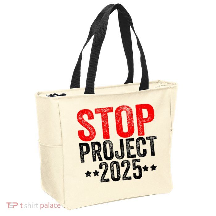 Stop Project 2025 Zip Tote Bag