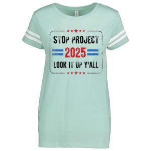 Stop Project 2025 Pro Democracy Anti Trump Election 2024 Enza Ladies Jersey Football T-Shirt