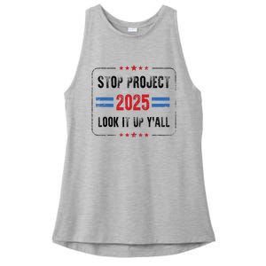 Stop Project 2025 Pro Democracy Anti Trump Election 2024 Ladies PosiCharge Tri-Blend Wicking Tank