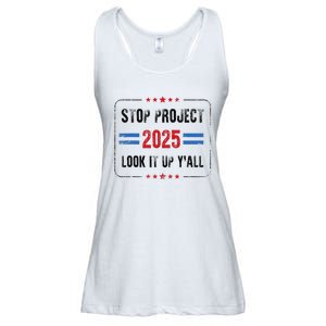 Stop Project 2025 Pro Democracy Anti Trump Election 2024 Ladies Essential Flowy Tank