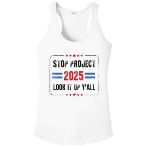 Stop Project 2025 Pro Democracy Anti Trump Election 2024 Ladies PosiCharge Competitor Racerback Tank