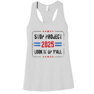 Stop Project 2025 Pro Democracy Anti Trump Election 2024 Women's Racerback Tank