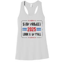 Stop Project 2025 Pro Democracy Anti Trump Election 2024 Women's Racerback Tank