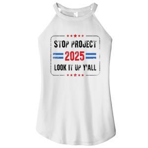 Stop Project 2025 Pro Democracy Anti Trump Election 2024 Women's Perfect Tri Rocker Tank