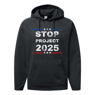 Stop Project 2025 TrumpS Project Anti Trump Funny Performance Fleece Hoodie