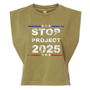 Stop Project 2025 TrumpS Project Anti Trump Funny Garment-Dyed Women's Muscle Tee