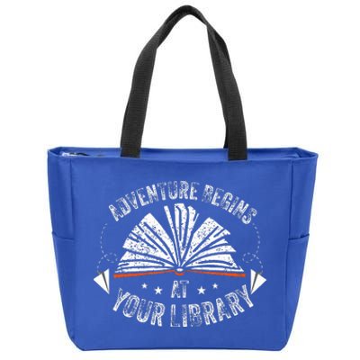 Summer Program 2024 Adventure Begins At Your Library Zip Tote Bag