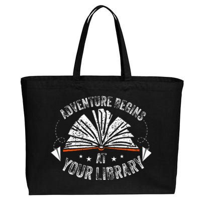 Summer Program 2024 Adventure Begins At Your Library Cotton Canvas Jumbo Tote