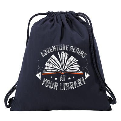 Summer Program 2024 Adventure Begins At Your Library Drawstring Bag