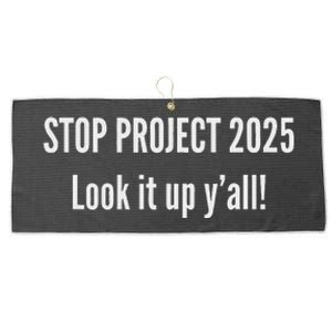 Stop Project 2025 Anti Trump Election Design Large Microfiber Waffle Golf Towel